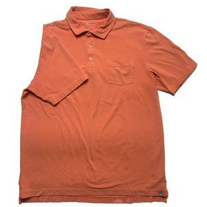 Peter Millar L Men’s Polo Golf Peach Orange Summer Comfort *Fabric Flaws Logo